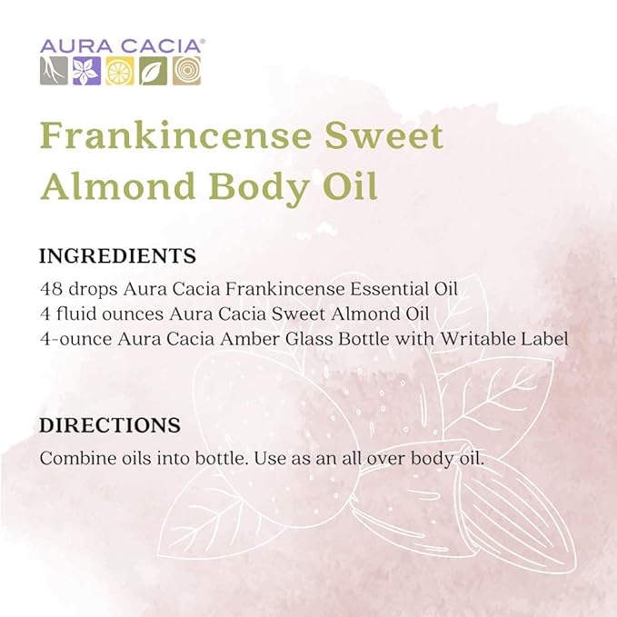 Aura Cacia Organic Skin Care Oil, Nurturing Sweet Almond, 4 Fluid Ounce