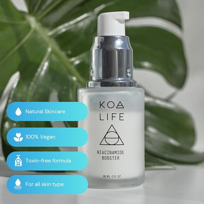 Koa Life - Niacinamide Serum, Hyaluronic Acid Serum For Face, Face Serum, Hydrating Serum, Ultra Hydrating Face Serum, Face Serum For Women, Anti Aging Skin Care, Skincare Serum, Smooth Skin - 1 Fl Oz