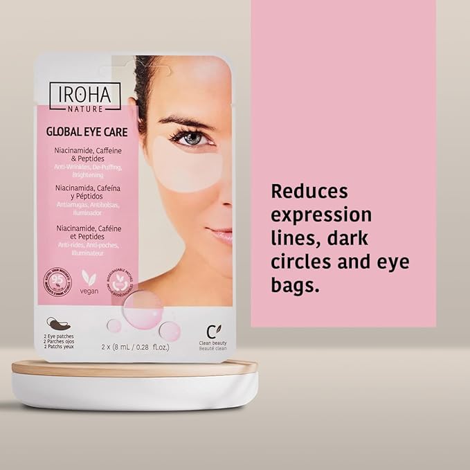 Eye Mask Patches (5 pairs) + Phyto Retinol Face Masks (5 masks) -Skin Care Mask with Bakuchiol & Eye Mask with Caffeine, Niacinamide, Reduces Wrinkles, Baggy Eyes and Puffiness -Total Bundle 10 pieces