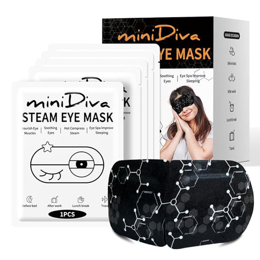 Minidiva Steam Eye Mask for Dry Eyes, 30Pcs Self Heating Spa Warm Relax Sleep Mask, Disposable Heated for Dark Circles Eye Fatigue, Relieve Stress (Graphene)