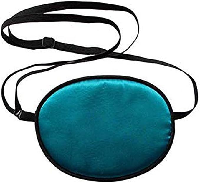 Soft Comfortable Silk Pirate Eye Patch for Adults Lazy Eye Amblyopia Strabismus Blue