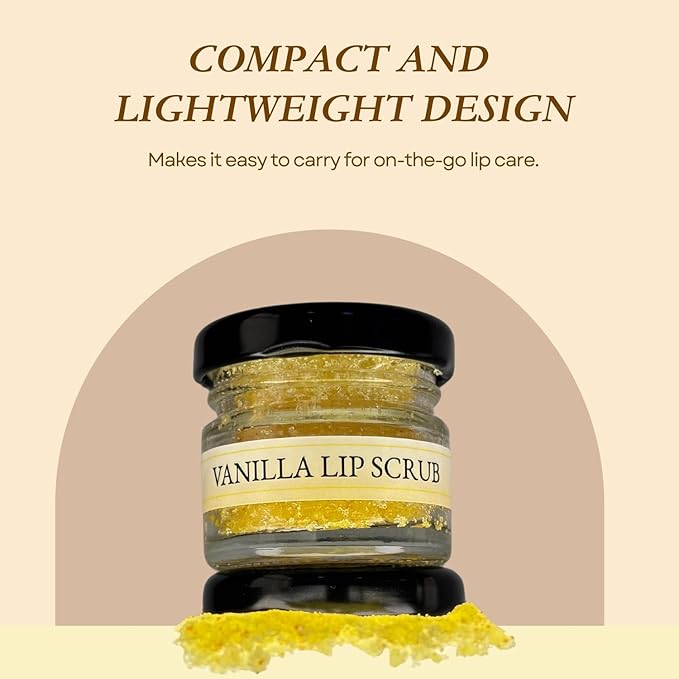 Sugar Lip Scrub Exfoliate & Nourish - 0.88Oz/25gm Coconut & Vanilla Essential Oil - Natural Moisturizer Exfoliator Lipcare Scrubber -Smoothing Lips Scrubs for Girls, Women Valentine Day Gifts