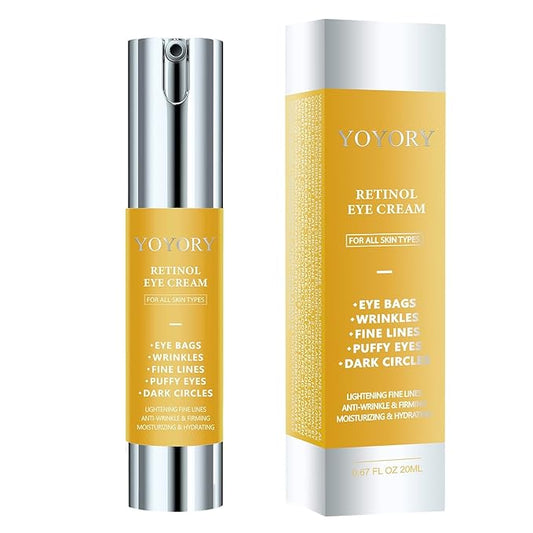 Retinol Under Eye Cream - Eye Cream for Dark Circles and Puffiness, Eye Bags, Wrinkles Fine Lines Skin Care Hydrates & Lifts Gold(0.47 Fl Oz)