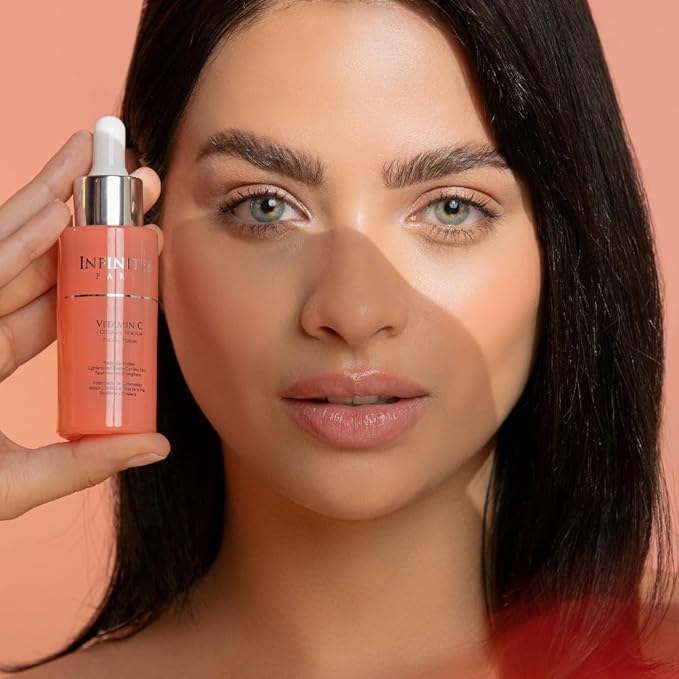 Infinitek Paris Vitamin C Face Serum - Hydrating and Brightening Antioxidant Skincare with Green Tea and Ginseng - Premium Vitamin C Facial Serum with Hyaluronic Acid for Radiant Skin and Anti Aging