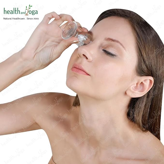 HealthAndYoga™ ChillEyes Transparent Glass Eye Wash Cup - Effective Eye Rinse and Cleansing – Eco-Friendly, Non-Reactive, Safe and Comfortable (Clear - Set of 2)