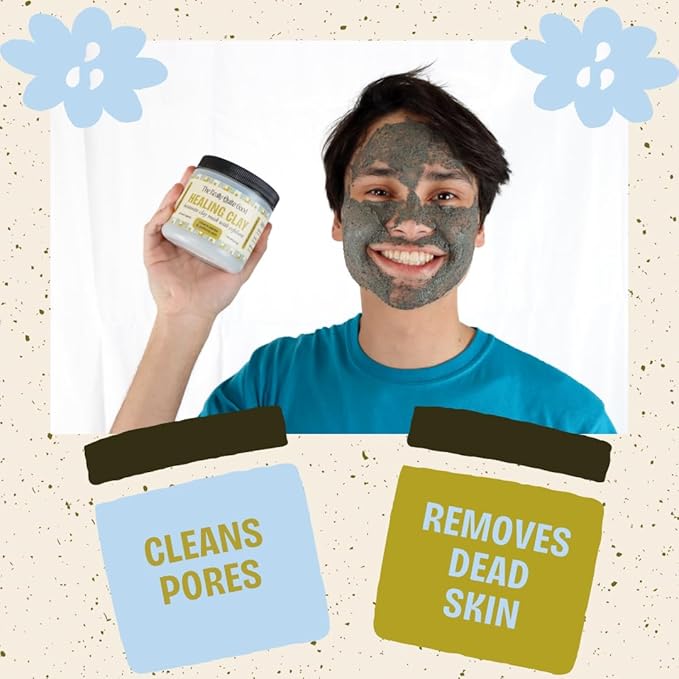 Purifying Clay Mask for Oily Skin, Blackheads & Pore Tightening – Deep Cleansing Detox Mask with Bentonite & French Green Clay for Soft, Hydrated Skin, Exfoliation, and Radiant Glow