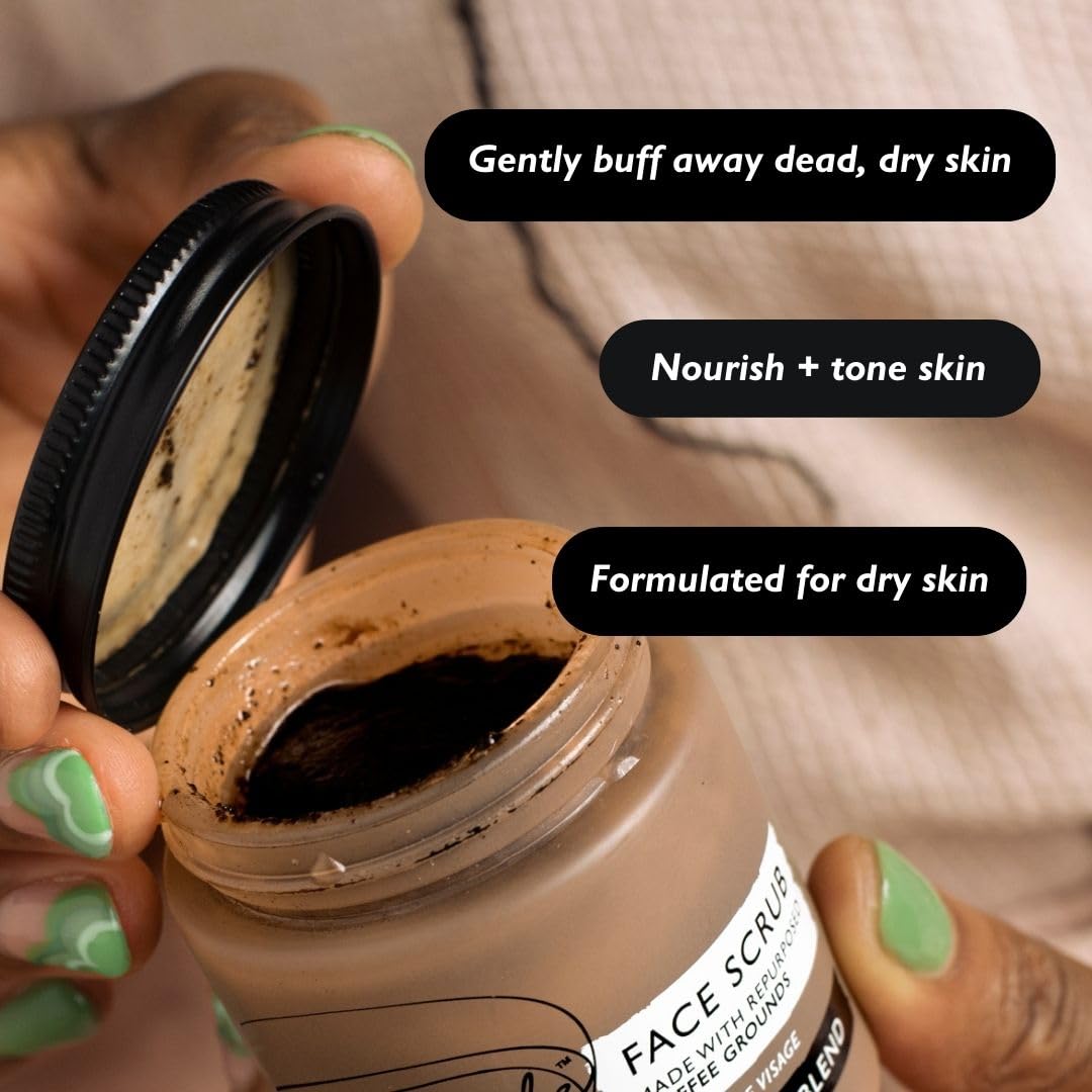 UpCircle Coffee Face Scrub - Citrus Blend For Normal + Dry Skin 3.5oz- Shea Butter, Coconut + Rosehip Oil - Natural, Vegan Face Exfoliator For Soft, Smooth Skin