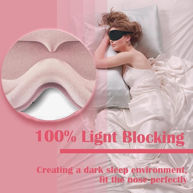 Eye Mask for Lash Extensions, Sleeping Mask for Women, 3D Contoured Eyelash Sleeping Mask for Extensions, Eye Covers for Sleeping for Travel, Airplane, Meditation
