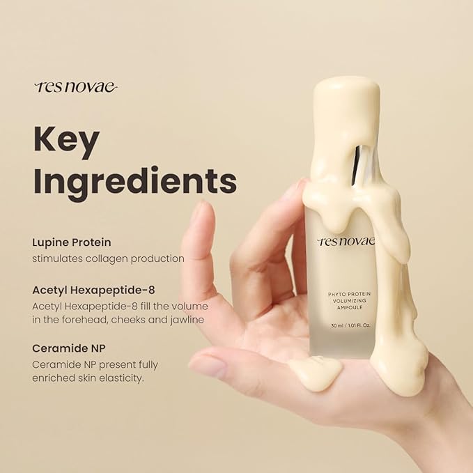 Phyto Protein Volumizing Serum – 30ml (1.01 fl oz) Facial Treatment with Botanical Extracts and Peptides – Skin Firming, Radiance Boost, Hydrating, Plumping, Tone Enhancing