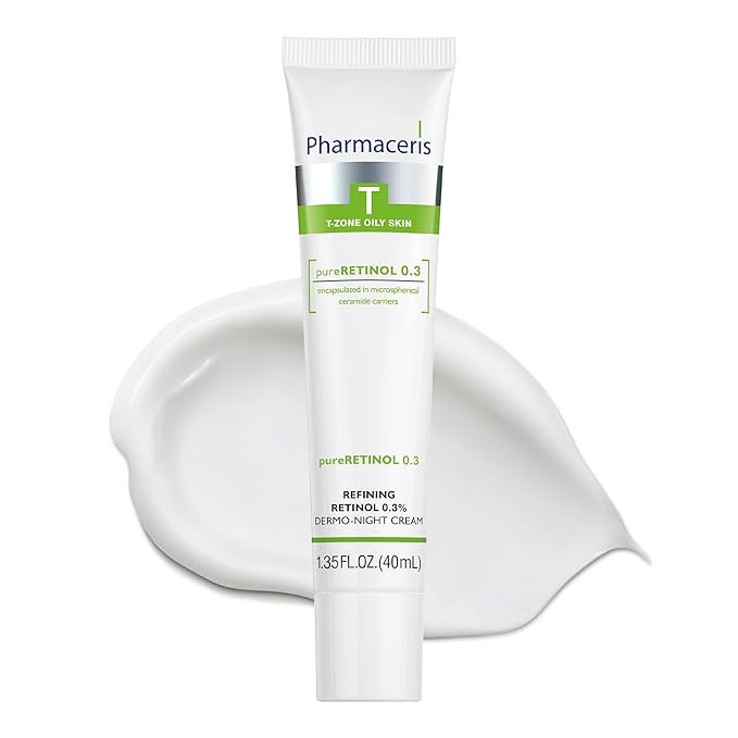 pureRETINOL 0.3 Refining Retinol Dermo-Night Cream with Encapsulated Retinol, Reduces the Appearance of Imperfections and Wrinkles, For Oily & Combination Skin, 1.35 fl oz