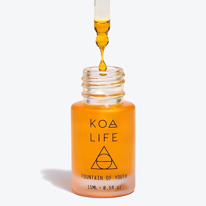 KOA LIFE Anti-Aging Set - Anti-Aging Facial Oil, Deep Hydration, Rosehip Oil, Gua Sha Massage Stone, Organic Ingredients, Allergen Free - 0.5 Oz