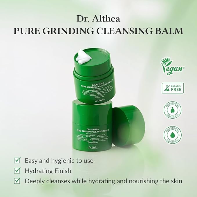 Dr.Althea Pure Grinding Cleansing Balm | Hygenic One-Step Makeup Cleansing Oil with Madecassoside | Non-Greasy Sorbet Texture | Soothing for All Skin Types | Korean Vegan Skin Care | 1.69 Fl Oz