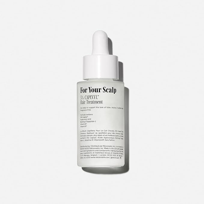 Nécessaire The Scalp Serum. 5% Capixyl™ + 1% Hyaluronic Acid For Fuller, Thicker, Healthier Hair. Fragrance-Free. Approved by the National Eczema Association. 1 fl oz