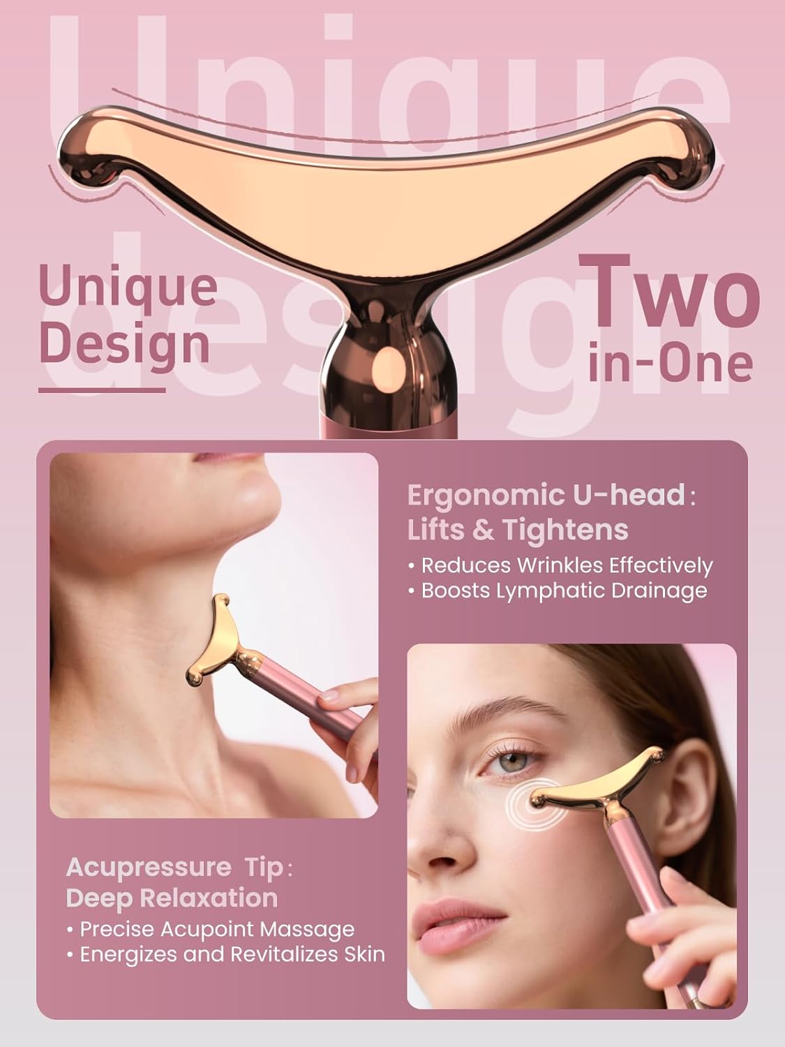 Face Massager Tool/Facial Massager Pro: Electric Lifting Device for Face & Neck - Anti-Aging Skin Firming, Reducing Wrinkles/Dark Circles - at-Home Facial Sculptor