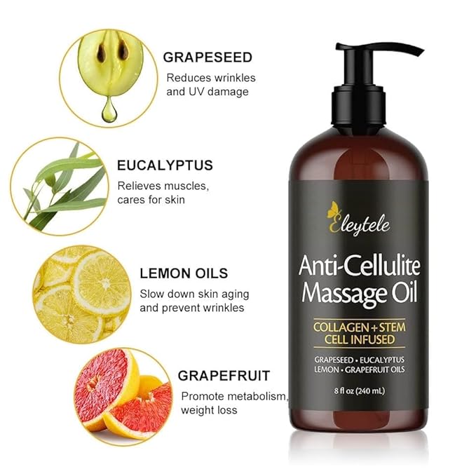 Anti-Cellulite Sculpting Serum for Firm, Smooth Skin, Advanced Cellulite Reduction Serum for Firm, Collagen and Stem Cell Skin Tightening Cellulite for Women. Price for 1 x 8 Fl Oz, 240 ml