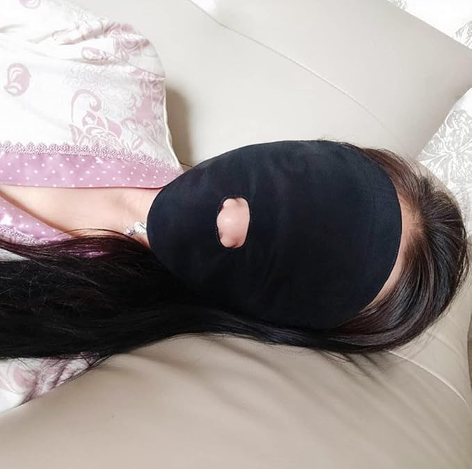 100% Silk Sleep Mask Modern Full Face Sleep Mask Soft Comfortable A Good Night’s Sleep Eye Mask with Adjustable Strap (Beige)