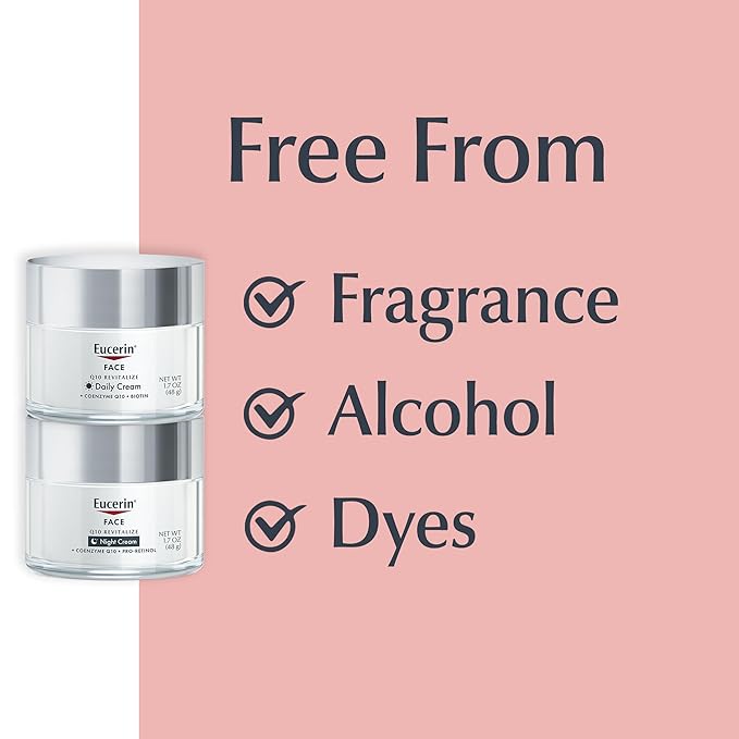 Eucerin Q10 Skin Care Set, Anti Wrinkle Daily Face Cream with Biotin (1.7 Oz) + Anti Wrinkle Night Cream with Pro-Retinol (1.7 Oz), For All Skin Types, Fragrance Free