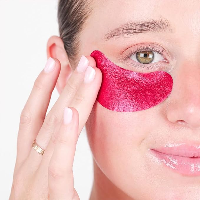 Wander Beauty Gold Under Eye Patches BAGGAGE CLAIM | Under Eye Mask for Beauty and Self Care, Brightens Dark Circles, Hyaluronic Acid Eye Mask - Puffy Under Eye Bags, (6 pairs Fuschia)