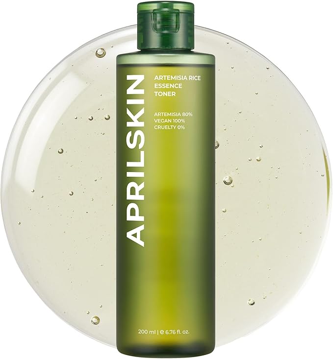 APRILSKIN Artemisia Korean Rice Toner | 100% Korean Mugwort | Hydration Boost Facial Toner | Vegan, Cruelty Free, Low pH, | No sulfates and Artificial Fragrance | Korean Skin Care | 6.76 oz