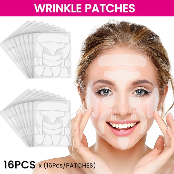 Kaely 256 Pcs Wrinkle Patches for Face Overnight, Silicone Scar Tape for Wrinkles Forehead, Face Tape for Wrinkles Overnight Sleeping Lifting Sagging Skin, Smile Line Facial Smoothing