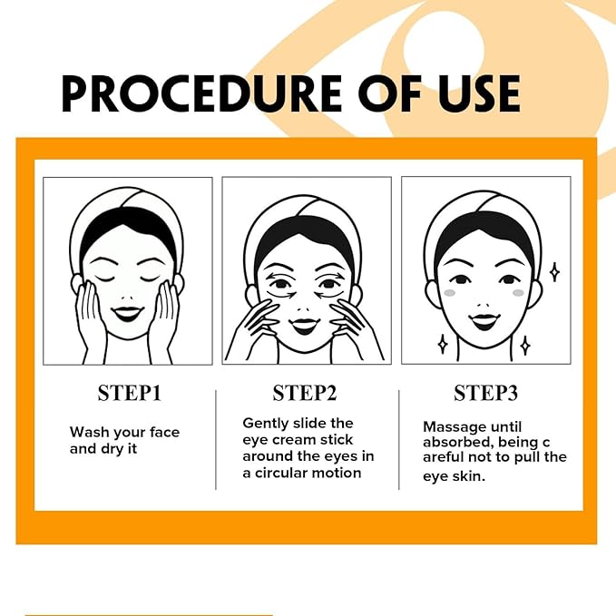 2PCS Retinol Eye Stick for Anti Aging, Turmeric Eye Cream for Dark Circles and Puffiness Fine Lines Moisturizer Under Eye Balm Stick Hydrating Eye Cream with Retinol Stick 5g/pc