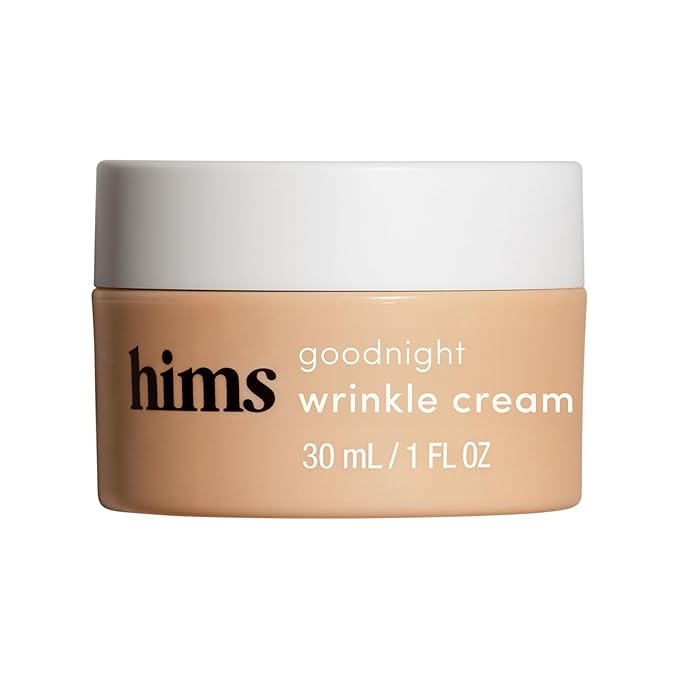 hims Goodnight Wrinkle Cream - Hydrating Men's Face Moisturizer with Hyaluronic Acid, Shea Butter & Caffeine - Reduces Wrinkles While You Sleep - 1 fl oz