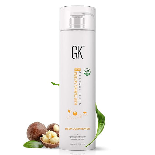 GK HAIR Global Keratin Deep Conditioner Masque (33.8 Fl Oz/1000ml) Intense Hydrating Repair Treatment Mask for Dry Damaged Color Treated Frizzy Hair Restoration Formula with JOJOBA Seed Oils