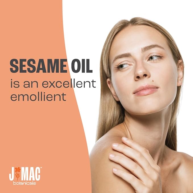 J Mac Botanicals, Organic Sesame Oil, Cold-Pressed, Organic Sesame Oil for Skin, Pulling