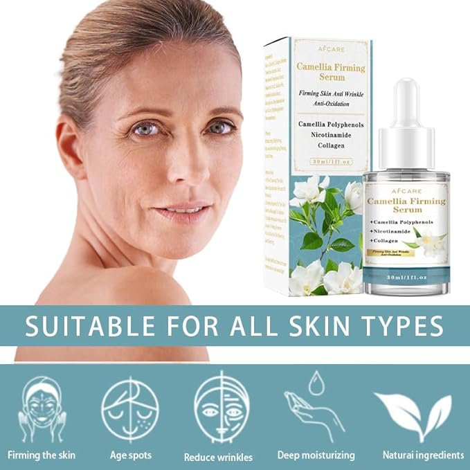 Camellia Japonica Hydrating Serum for Face – Anti-Aging, Wrinkle-Reducing Facial Treatment with Hyaluronic Acid, Vegan & Cruelty-Free, 1 Fl Oz