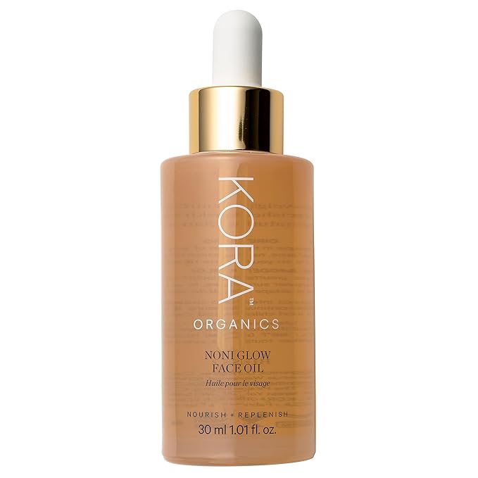 KORA Organics Noni Glow Hydrating Face Oil with Rosehip, Gua Sha Oil, Certified Organic, Cruelty Free, 1.01 fl oz - Beauty Products for Women