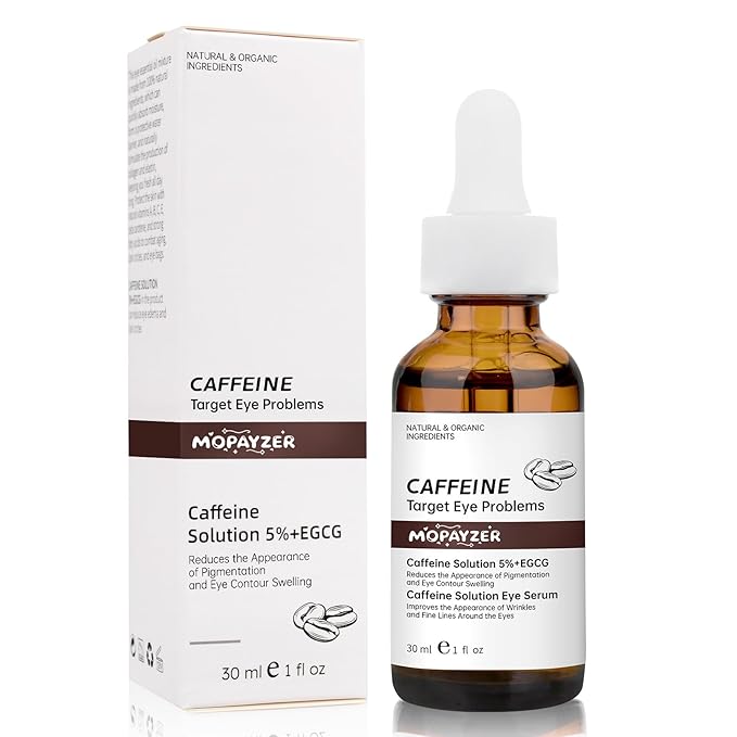 Caffeine Solution 5% + EGCG, Caffeine Eye Serum For Moisturizing, Targets Dark Circles & Puffiness, 1 PCS Natural Under Eye Serum For Facial Wrinkles & Fine Lines.