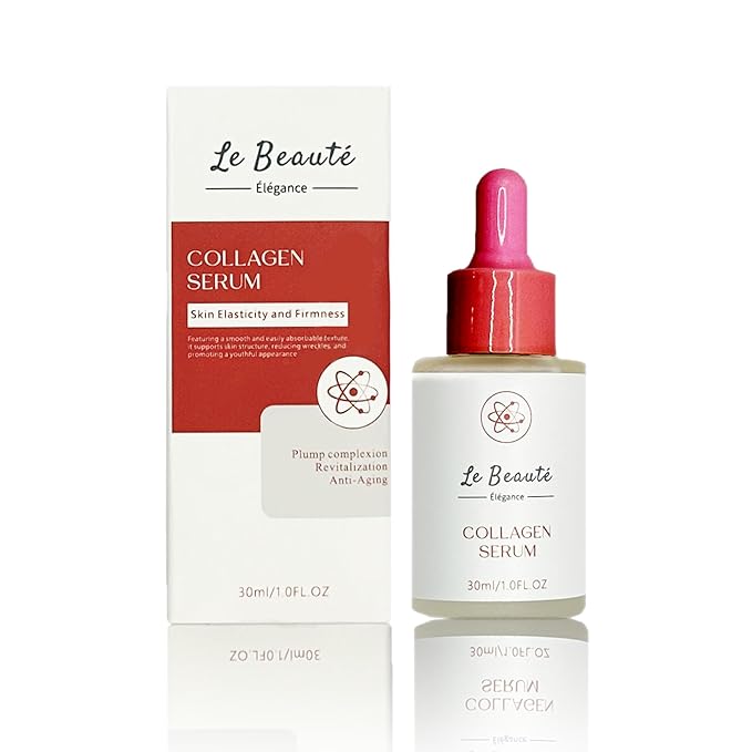 Le Beaute Elegance | Collagen Serum, 1 fl Oz, Boosts Skin Firmness and Elasticity, Reduces Fine Lines and Wrinkles, For All Skin Types