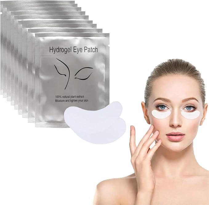 Eyelash Extension Gel Patches Kit Under Eye Gel Pads Eyelash Extension Pads Lint Free False Eyelash Lash Extension Makeup Eye Gel Patches (100Pack)