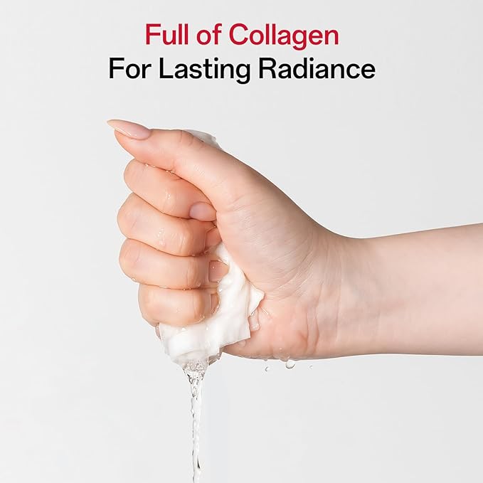 Collagen Face Mask - Hydrating & Moisturizing Sheet Mask with Natural Centella Asiatica for Soothing Skincare, Deeply Nourishing Dry Skin 1-Count