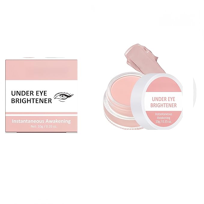 4 Colors Under Eye Brightener, Conceal & Brighten Dark Circles, Nourishing Waterproof Under Eye Cream Pot Concealer Full Coverage Peach Color Corrector Makeup(00)