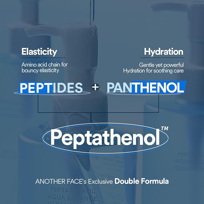 ANOTHERFACE PEPTATHENOL™ Aqua Balance Cleansing Oil, Korean Skin Care, Black Head & Waterproof Makeup Removal, Deep Cleansing, Quick Melting, Non-irritation for Sensitive Skin, Vegan, 10.14 Fl. Oz