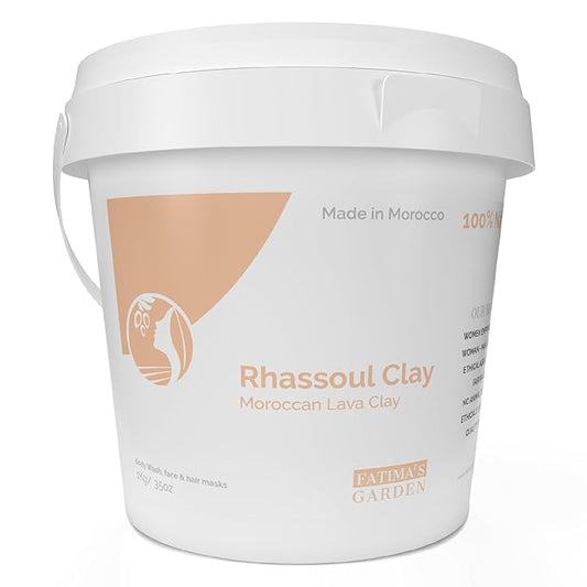Fatima's Garden Rhassoul Clay - Natural Detox Clay for Skin & Hair, 1Kg