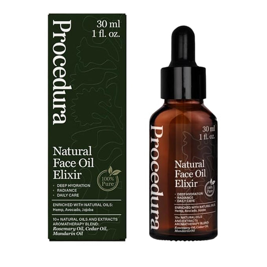Premium Face Oil-100% Natural with 10 Precious Oils, Hemp Seed, Squalane & Vitamin E, Anti-Aging, Hydrating, Gua Sha Massage & Dry Skin Moisturizer Cold Pressed for Sensitive Skin (1 fl oz)