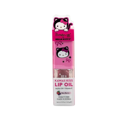 The Crème Shop x Hello Kitty Kawaii Kiss Lip Oil, Hydrating Lip Oil with Jojoba Oil & Vitamin E (Boo Berry)