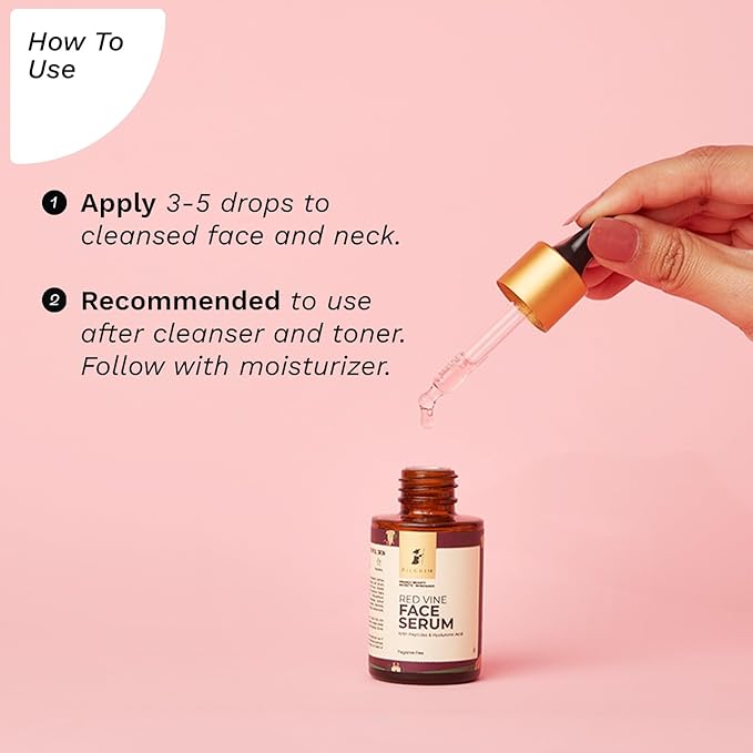 Red Vine Face Serum | Hydrates, Firms & Revitalizes Skin | Reduces Wrinkles & Fine Lines | with Peptides & Hyaluronic Acid | Anti-Aging, Fragrance-Free, Lightweight | 1.01 Fl Oz (30ml)