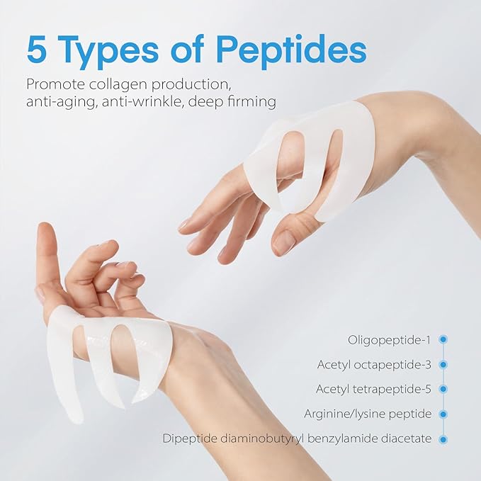 Dongyu Collagen Under Eye Patches: Deep Real Collagen Overnight Eye Gels Mask With Caffeine Peptides Niacinamide - Dark Circles Puffiness Wrinkles Improvement - Neck Smile Line Pads - 8 Pairs