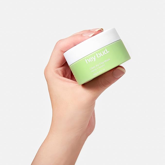 Hey Bud Skincare, Clear as Clay Hemp Clay Mask,120g, Vegan, Cruelty Free, Made in Australia with Clean and Sustainable Ingredients