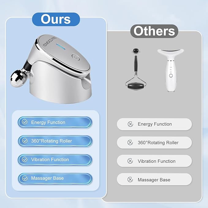 Facial Massager Electric Face Lift Device Sculpting Tool Double Chin Reducer Eliminator for Women Facial Rollers Luminesce Glow Gua Sha Tools For Face Neck Sculptor Roller for Wrinkles and Lifting