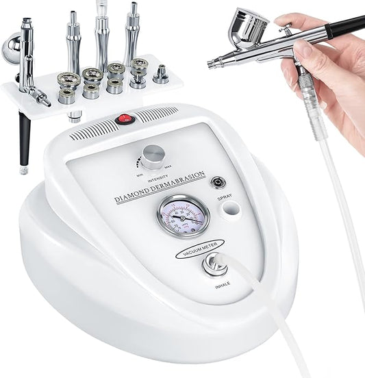 Microderm Machine with Spray Gun, mcwdoit Professional Facial Skin Care Beauty Device Home Salon (Suction Power: 0-68cmhg)