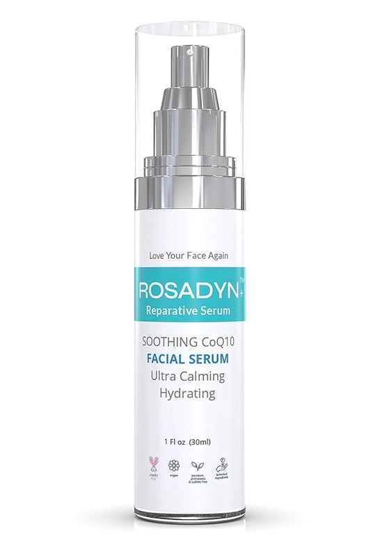 Rosacea Redness Serum, CoQ10 and Vitamin C, with Hyaluranic Acid, Green Tea Extract