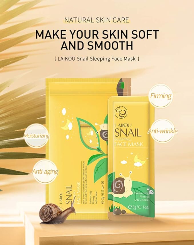 Snail Extract Skin Treatment Mask - Moisturizing, Hydrating, Brightening, Soothing