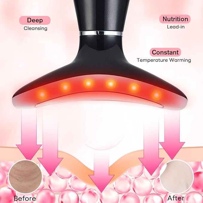 Facial Massager,Neck Face Massager Tool,3 Mode Massage with Heat,Portable Beauty Instrument for Skin Care Women Gift