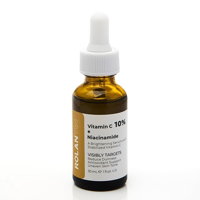 ROLANYIN Vitamin C 10% + Niacinamide Facial Serum Hydration Reducing Fine Lines Wrinkles Skin Firming Anti Aging Formula Boosting Radiance Improving Texture Skin Care