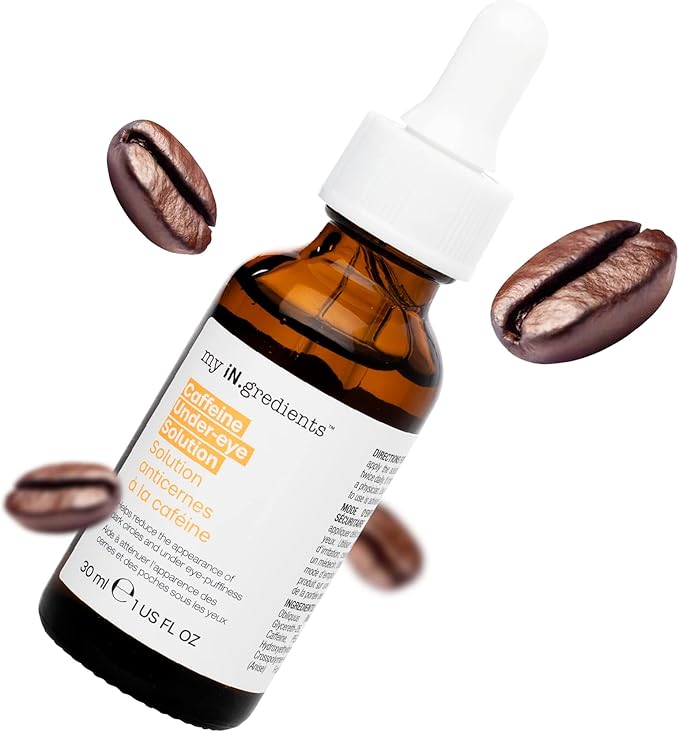 Masque Bar My Ingredients Caffeine Under-Eye Solution for Dark Circles, Puffiness and Wrinkles - Treatment for Bags Under Eyes and Fine Lines, for Men and Women