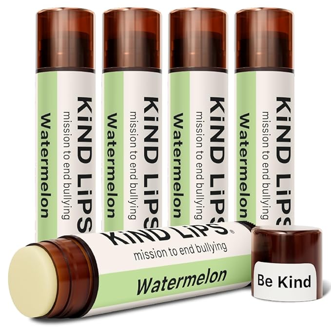 Watermelon Lip Balm – Natural & Organic Chapstick for Dry Lips | Gluten-Free Lip Care by Kind Lips | Fruity Lip Balm for Kids & Adults | 5-Pack Moisturizing Lip Salve
